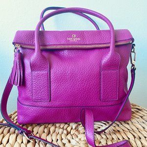 PRISTINE Kate Spade Pink 100% Leather Satchel Handbag with Shoulder Strap